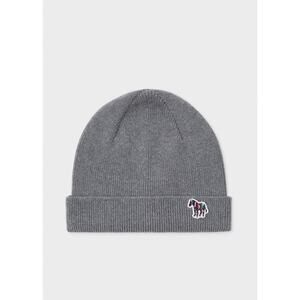 NWT Paul Smith Grey Zebra Wool Beanie Hat Made in Scotland